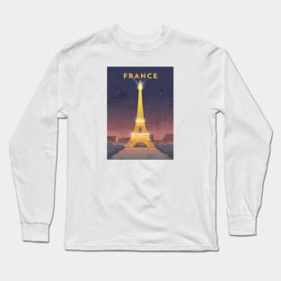 France. Retro travel poster Long Sleeve T-Shirt